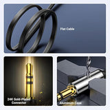 UGREEN 3.5mm Audio Cable Stereo Aux Cord 90 Degree Right Angle, Compatible with Beats iPhone iPod iPad Tablets Speakers 24K Gold Plated Male to Male Black 1.5FT