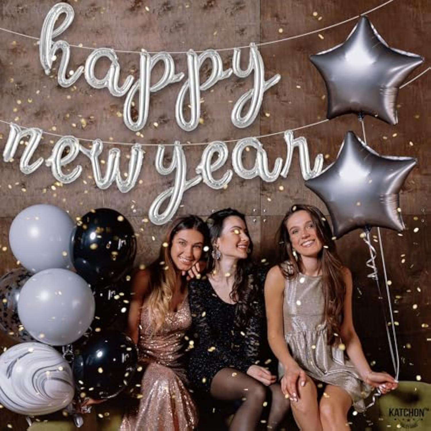 Silver Happy New Year 2026 Balloons 16 Inch Party Supplies
