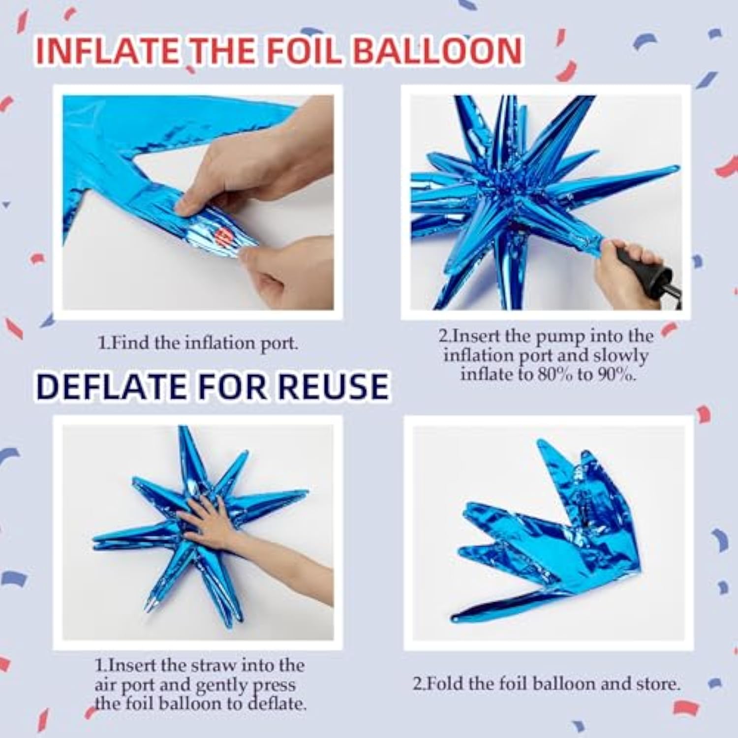 Red White And Blue Balloons Garland Arch Kit, 5 10 12 18 Inch Red White Blue Confetti Latex Balloons For 4Th Of July Graduation Baseball Birthday Party Decorations