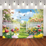 Spring Backdrop Spring Garden Flowers Photography Background Wildflower Yard Scenery Picnic Easter Party Decorations Banner Photo Supplies (82X59Inch(7X5Ft))