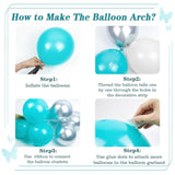 Teal Birthday Decoration Set with Balloons, Banner & Fringe Curtains for Women