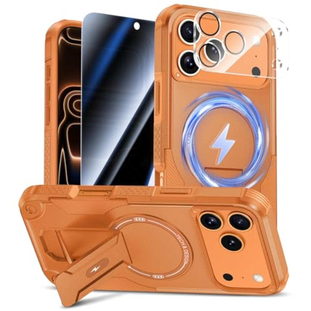 3 in 1 Protective Case for iPhone 17 Pro Max with Privacy Screen Protector