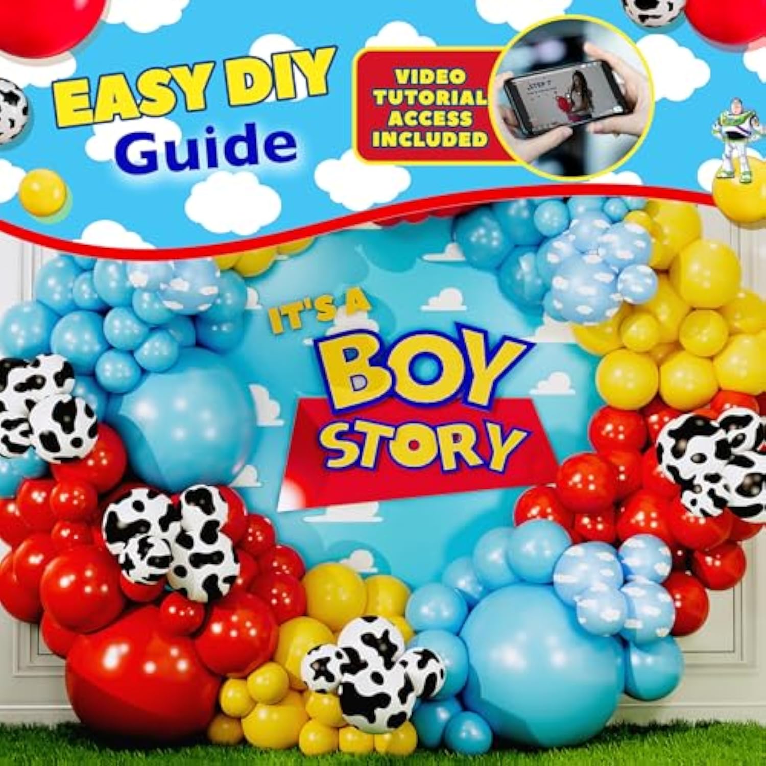 100pcs Toy Story Balloon Arch Kit for Baby Shower & First Birthday Party Decor