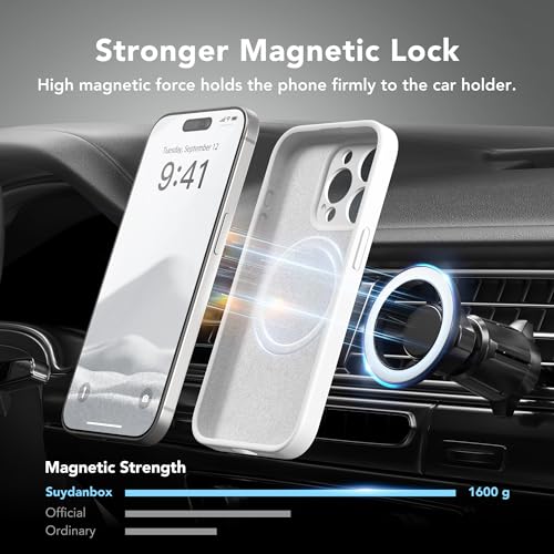 Magnetic for iPhone 13 Pro Case, Compatible with MagSafe, [Full Camera Protection][Screen Protector] Silicone Shockproof Protective Phone Case for