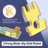 50-Pack Cat6 Pass Through Modular Plugs Bundle With 5-Pack Cat6 Keystone Surfa