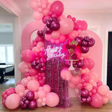 Pink Balloon Garland Kit Hot Pink & Chrome Balloons for Birthdays, Showers and Weddings