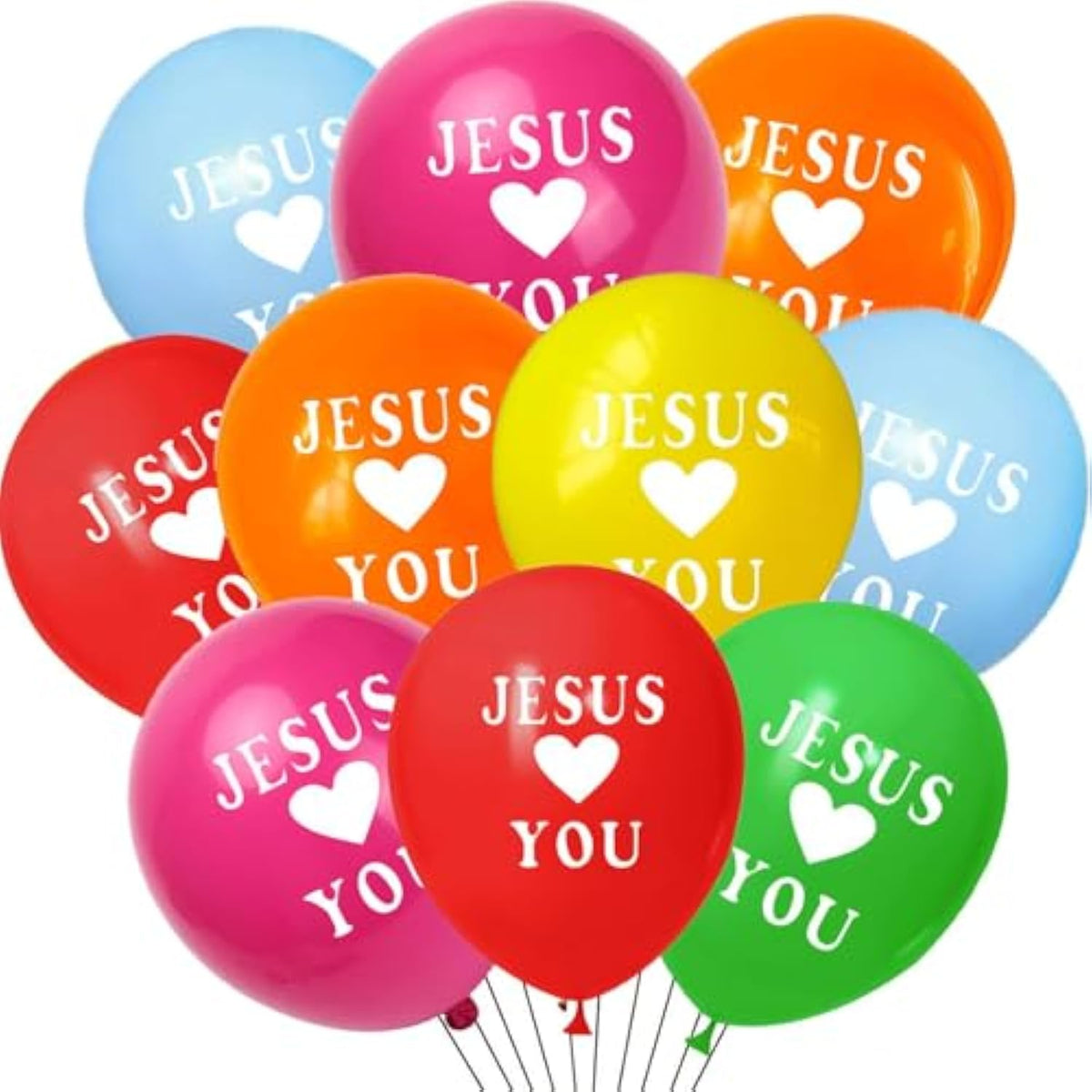 36 Pcs Jesus Loves You Balloons Christian Religious Jesus Balloons For Sunday School Supplies He Is Risen Easter Party Favors
