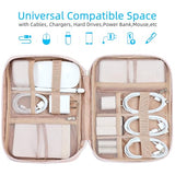 Travel Cord Organizer Case, Tech Electronic Bag, Essentials For Charger, Cable, Phone, Hard Drive, Usb, Sd Card, Pink