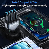 120W Usb C Car Charger, 4 Ports Cigarette Lighter Usb Car Charger Adapter, [2 Pd 60W+2 Qc3.0 30W] Fast Charging For Iphone 16 Pro Max Galaxy S23/22 Google Pixel Lg Ipad Air