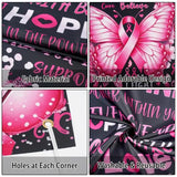 Breast Cancer Awareness Door Banner Butterfly Black Pink Ribbon Hope Decor
