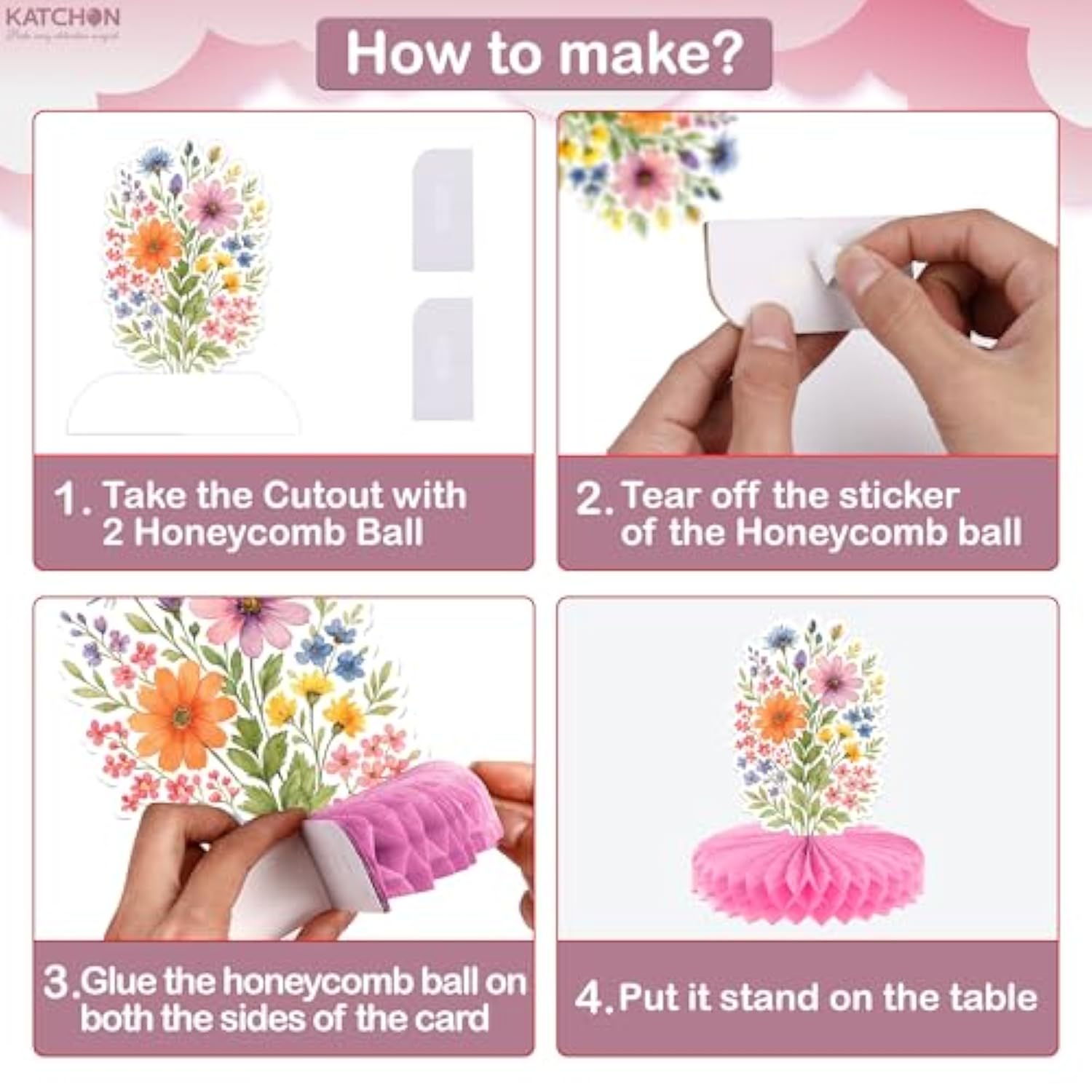 Wild Flowers Honeycomb Table Centerpieces – Pack Of 12 | Spring Wildflower Party Decorations | Bridal Shower Decorations, Bachelorette Party Decorations, Wedding Shower Decor