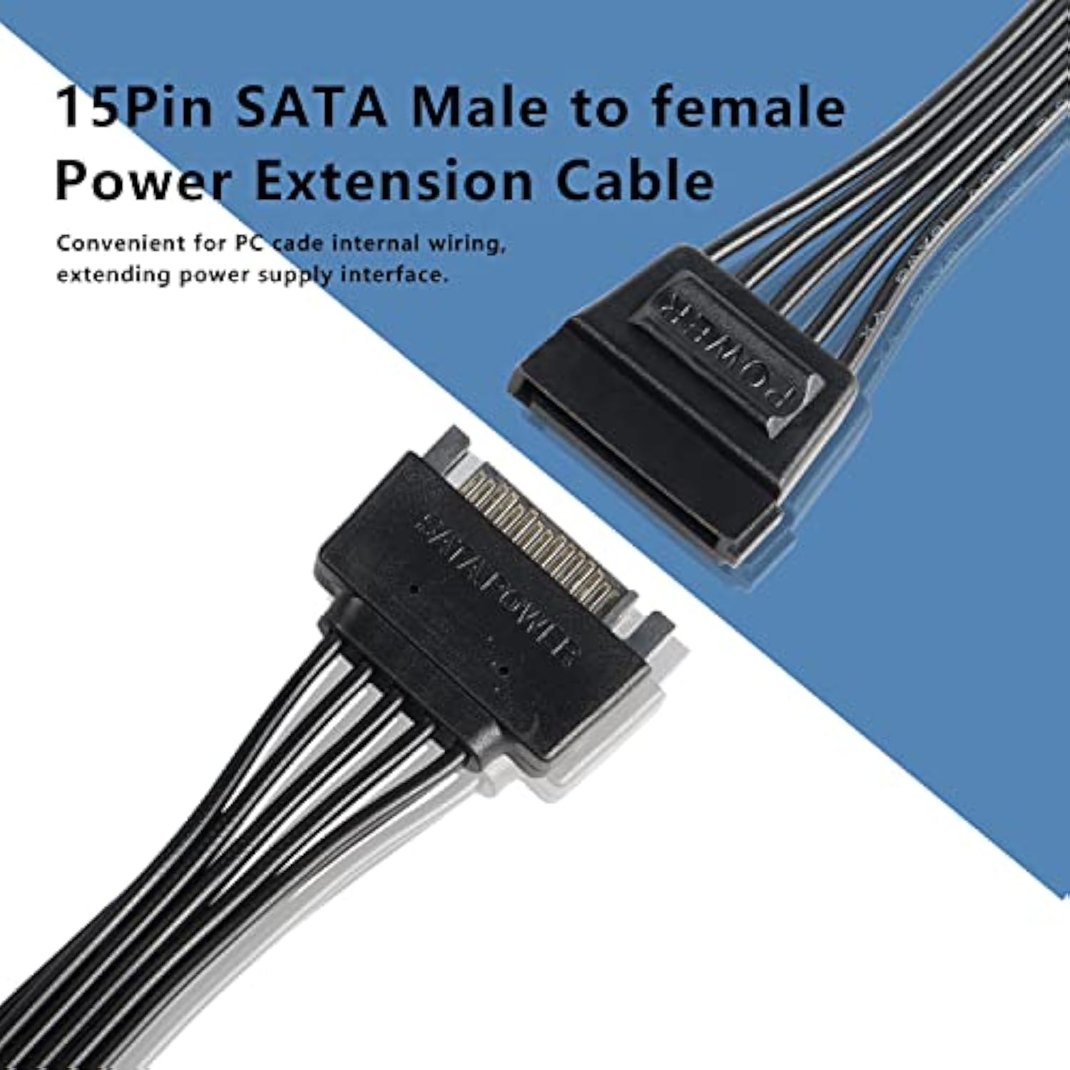 Sata Power Y Splitter Cable Adapter Connector 15 Pin Sata Male To Dual Female