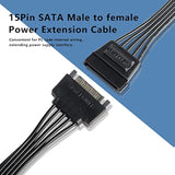 Sata Power Y Splitter Cable Adapter Connector 15 Pin Sata Male To Dual Female