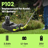2-Pack 3.0Ah P102 18V Lithium Battery Replacement for Ryobi Cordless Tools