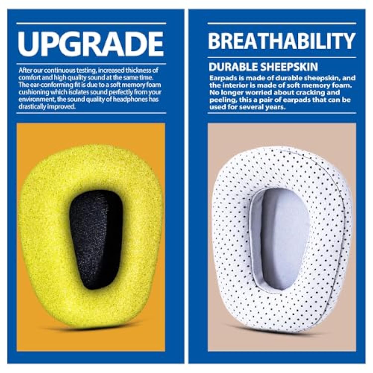 B450-Xt B550-Xt Replacement Ear Pads Sheepskin Leather Ear Cushion Compatible With B450-Xt B550Xt Headset I B450 B550 Xt Kit Accessories (White)