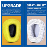 B450-Xt B550-Xt Replacement Ear Pads Sheepskin Leather Ear Cushion Compatible With B450-Xt B550Xt Headset I B450 B550 Xt Kit Accessories (White)