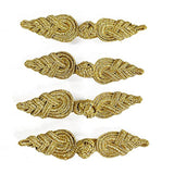 4-Sets 3-3/4" Vintage Fabric Frogs Closure, Chinese Frog Closure, Brai