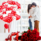60Pcs Valentines Day Balloons Red And White Heart Balloons 12 Inch Hea