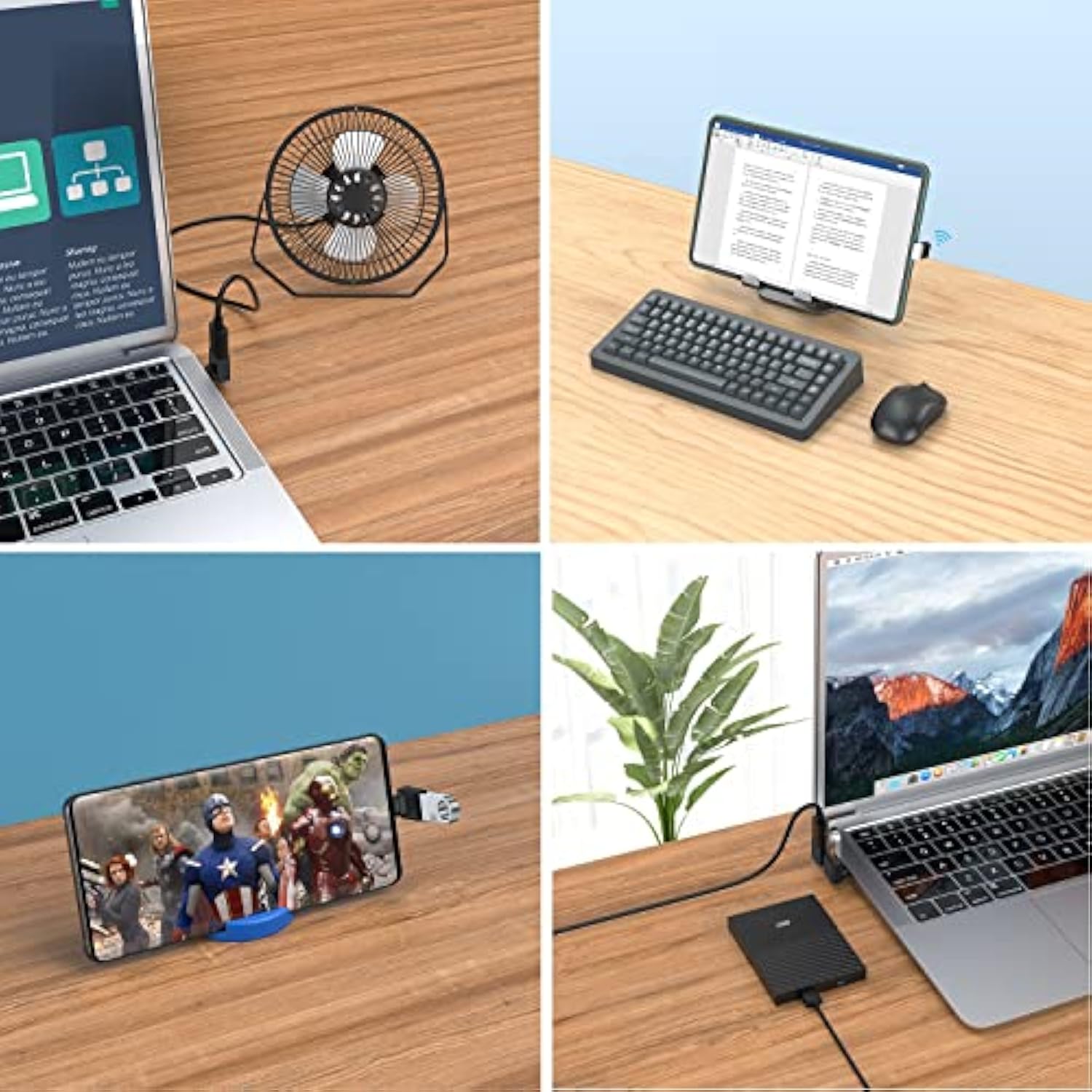 2 Pack 90 Degree Usb C To Usb Adapter, Up And Down Angle Usb C Male To Usb 3.0