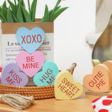 Valentine'S Day Decorations Heart Wooden Sign Heart Farmhouse Candy Hearts Shape Valentines Tiered Tray Decor Tabletop Table Blocks For Wedding Party Décor