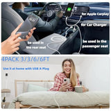 Car Carplay Cable For Iphone 16 15 Pro/Pro Max/Plus,3Ft+6Ft Usb A To Usb C Fast Charging Cord For Iphone 16 15 Samsung Galaxy S25 S24 Ultra Charger,Car Charger Adapter Accessories For Women Men