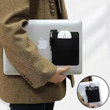 Universal Stick-On Mouse Pouch, Wireless Mouse And Pen Holder, Reusable Adhesive, No Glue Residue, Compatible With Battery Pack(Black)