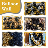 Black Gold Link Balloons 60pcs Metallic Latex for Party Decorations