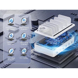 Charging Station For Multiple Devices, 6 Port 50W Fast Multi Charger Station Charging Dock With 6 Mixed Charging Cables For Iphone, Ipad, Kindle, Tablet, Cellphone And Others