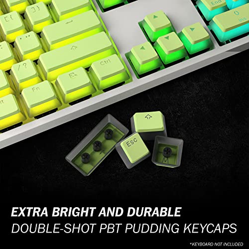 Pudding Keycaps Set | Doubleshot Pbt Keycap Set | Full 112 Oem Profile Key Set | Ansi Us-Layout | For Mechanical Keyboard | Compatible With Cherry Mx, Gateron, Kailh, Outemu | Pistachio