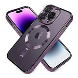 Ook Magnetic Case Made For Iphone 14 Pro Max (6.7 Inch) [Built-In Camera Lens Protector] [Compatible With Magsafe] Soft Tpu Anti-Scratch Shockproof Protective Slim Clear Case For Women Men - Purple