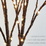 Lighted Willow Branches With Timer 70 Fairy Lights 18In, Brown Twig Branch Lights For Indoor Outdoor Home Fireplace Chri