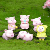 13Pcs Pig Figure Animal Toys Set, Pink Pig Cake Toppers Fairy Garden Miniature Piggy Figurines Collection Playset For Christmas Birthday Gift Desk Decoration(Random Styles)