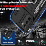 For Moto-G-Stylus-5G-2022 Case With [2Pcs] Hd Screen Protector, [Military Grade Shockproof] & Slide Camera Cover, 360° Rotated Ring Kickstand Protective Case For Moto G Stylus 5G 2022, Black