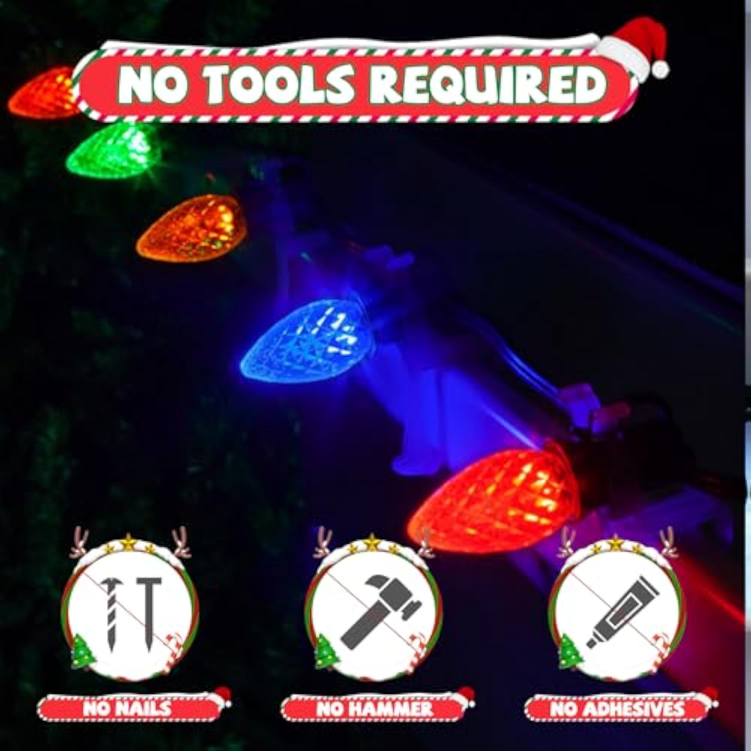100 Pcs Christmas Light Clips - White Plastic Gutter Clips For Holiday String Lights - Weatherproof Decoration For Outside Roof Ridge Shingles Fence