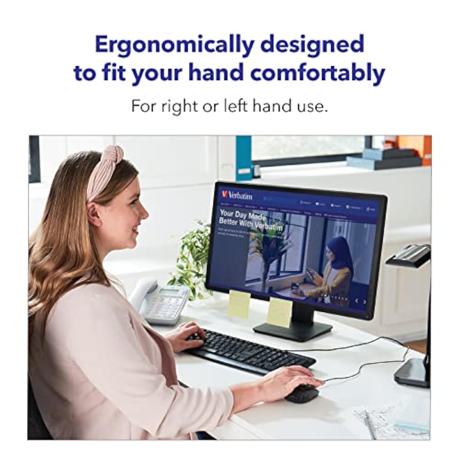 Verbatim Wired USB Computer Mouse - Corded USB Mouse for Laptops and PCs - Right or Left Hand Use, Silver 99741 1.4" x 2.4" x 3.9"