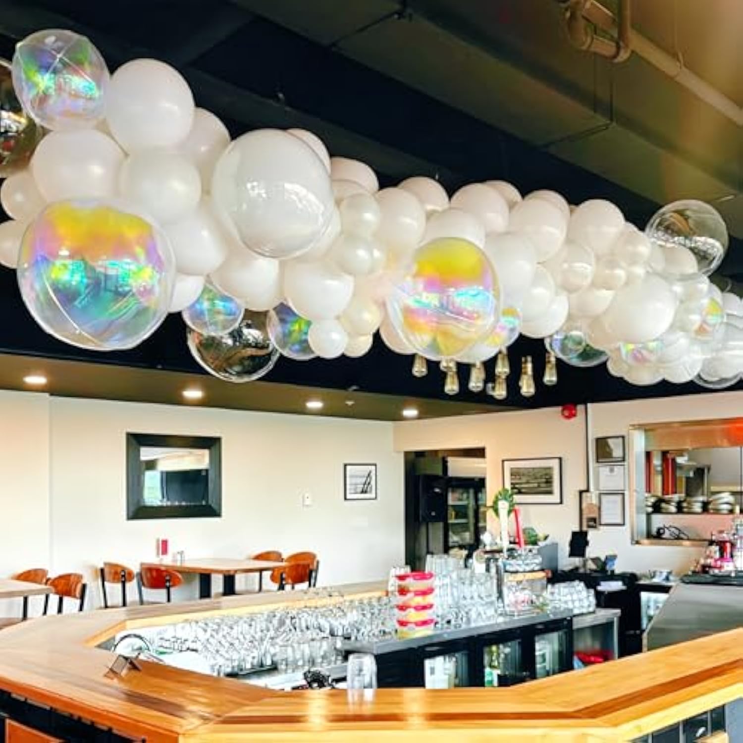 9Pcs Iridescent 4D Round Ball Balloons 10 Inch/Holographic Balloons For Spring/Clear Foil Decorative Folding Rainbow/Taylo Singer Concert Decoration/Under The Sea Mermaid Party Balloon