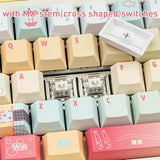 Pbt Keycaps 145 Keys Cherry Profile Cute Keycap Dye-Sublimation Gradient Rainbow Candy Keycaps Set Custom Keycap For Cherry Gateron Mx Swithes Mechanical Keyboards