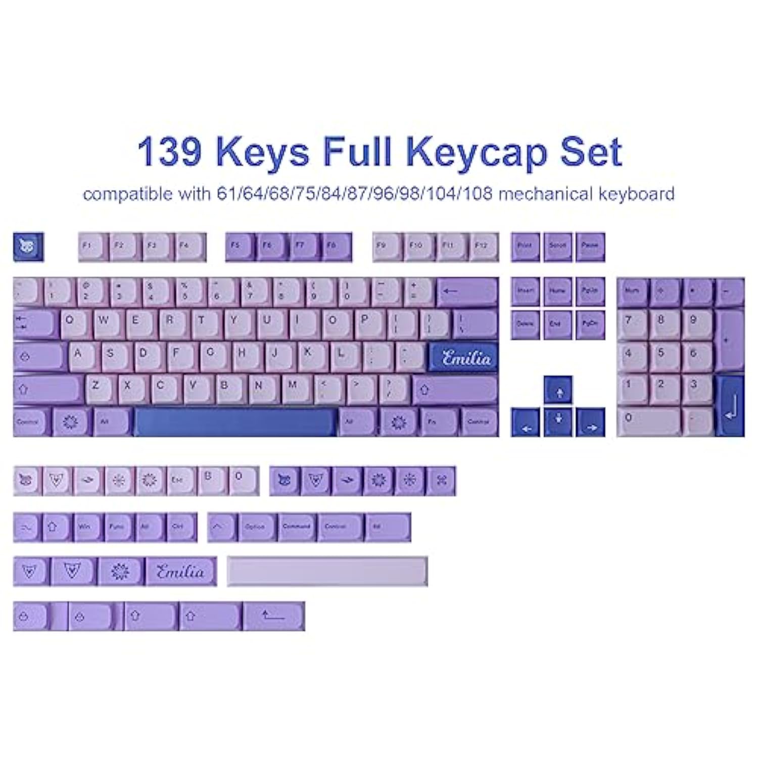 Pbt Keycaps, 132 Keycaps Dye-Sublimation Cherry Profile Botanical Keycap For C