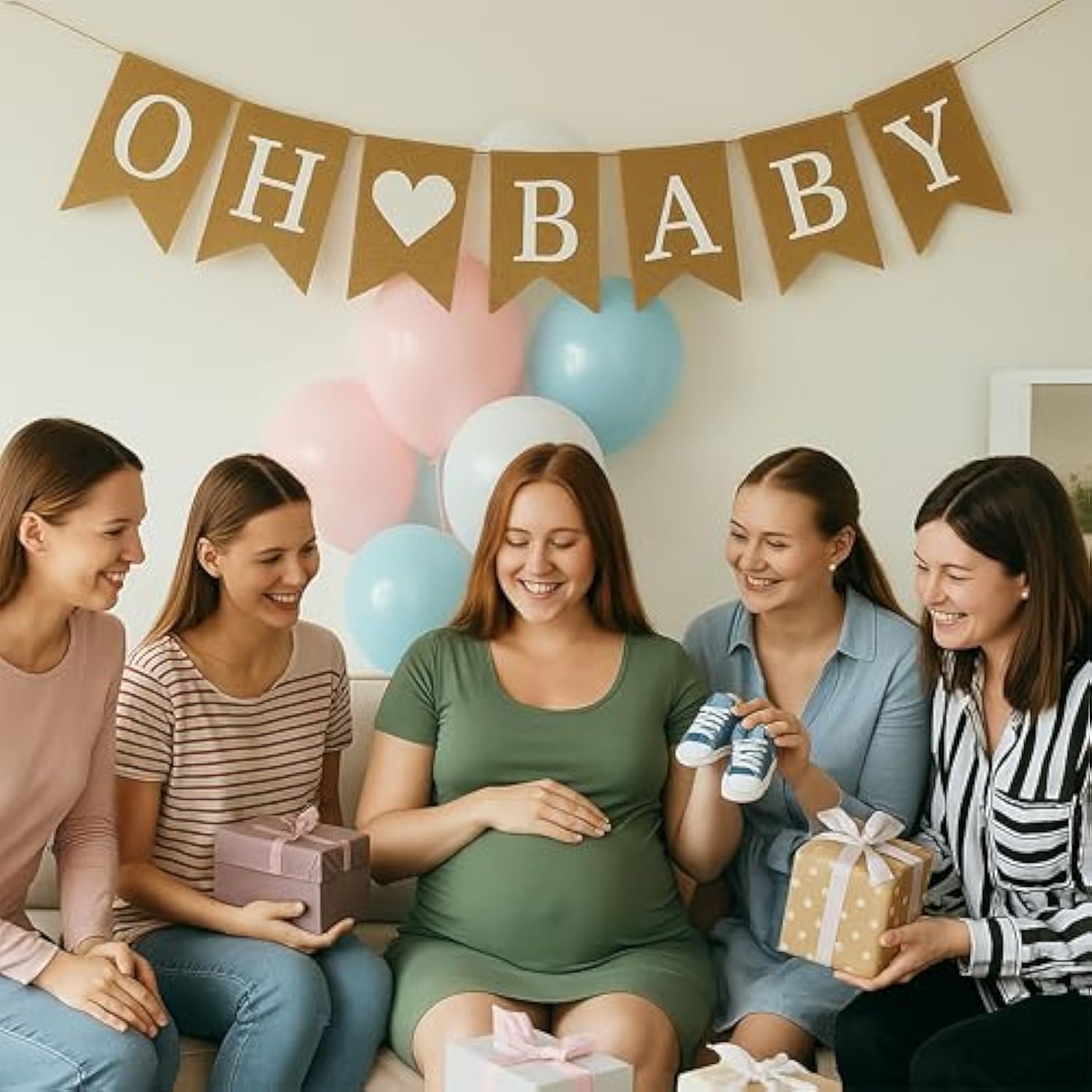 Oh Baby Burlap Banner For Baby Shower Decorations And Gender Reveal Party
