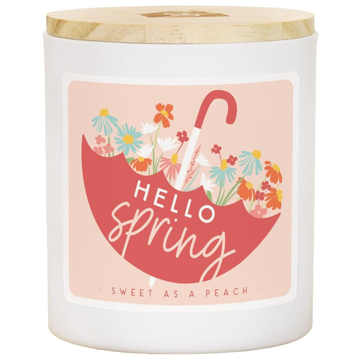 Hello Spring Candle, Peach Scented 11 Oz Premium Soy Wax, Hand Poured In Usa, Cdl1567