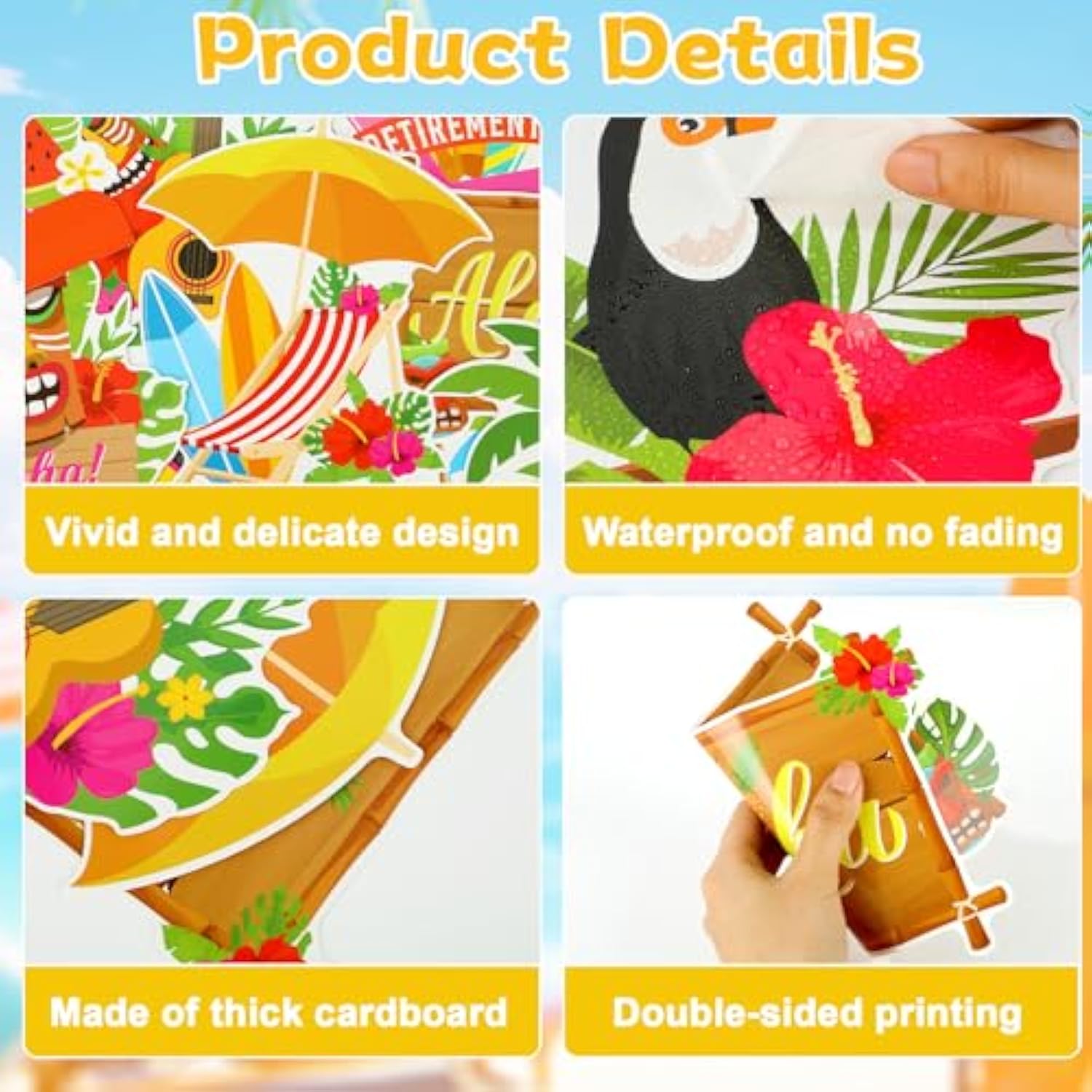 Hawaiian Luau Retirement Party Decorations Aloha Banners Happy Retirement Hanging Swirls Tropical Honeycombs 3D Flamingo Palm Pineapple Table Centerpieces For Summer Beach Party Supplies Favor Decor