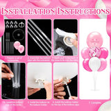 2 Set Pink Breast Cancer Awareness Balloons, Table Decorations