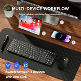 Foldable Keyboard And Mouse, Usb-C Rechargeable Folding Wireless Bluetooth Keyboard Combo, Full-Size Portable Travel Keyboard & Mouse For Business Travel, Compatible With Laptop Ipad Tablet