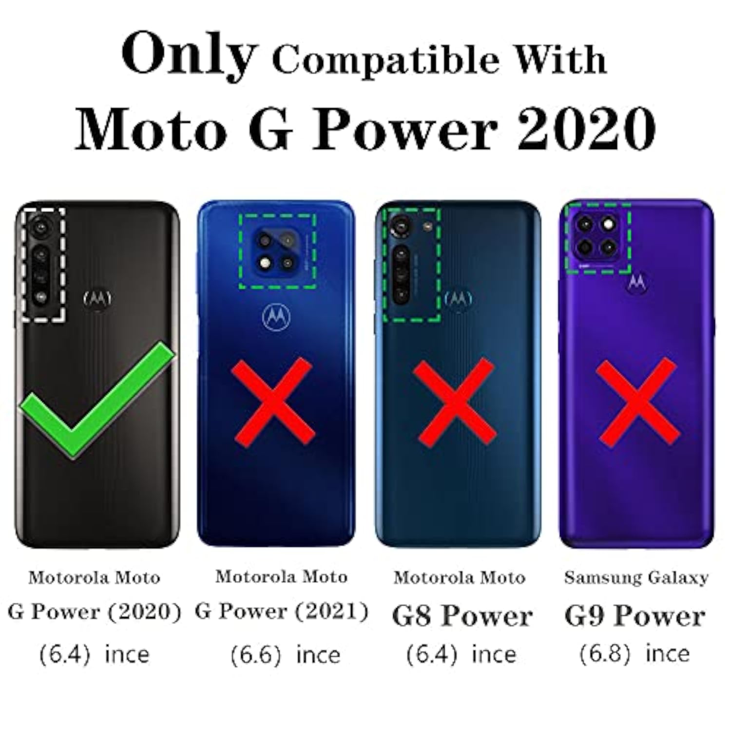 Moto G Power 2020 Case, Motorola G Power 2020 Case with Screen Protector, Military Grade Protective Cases with Ring for Moto G Power 2020 (Blue)