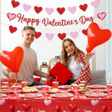 Valentine'S Party Decorations 196 Pcs Valentines Plates And Napkins,Cups,Tablecloth Serve 24 Red Heart Valentine Banner Happy Valentine'S Day Dinnerware Set Valentines Party Supplies