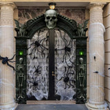 3 Pcs Halloween Cemetery Archway Halloween Skull Cemetery Hanging Banners Gothic Outdoor Banners Sign Banner Spooky Pillar Sign Decorations For Outdoor Party Supplies