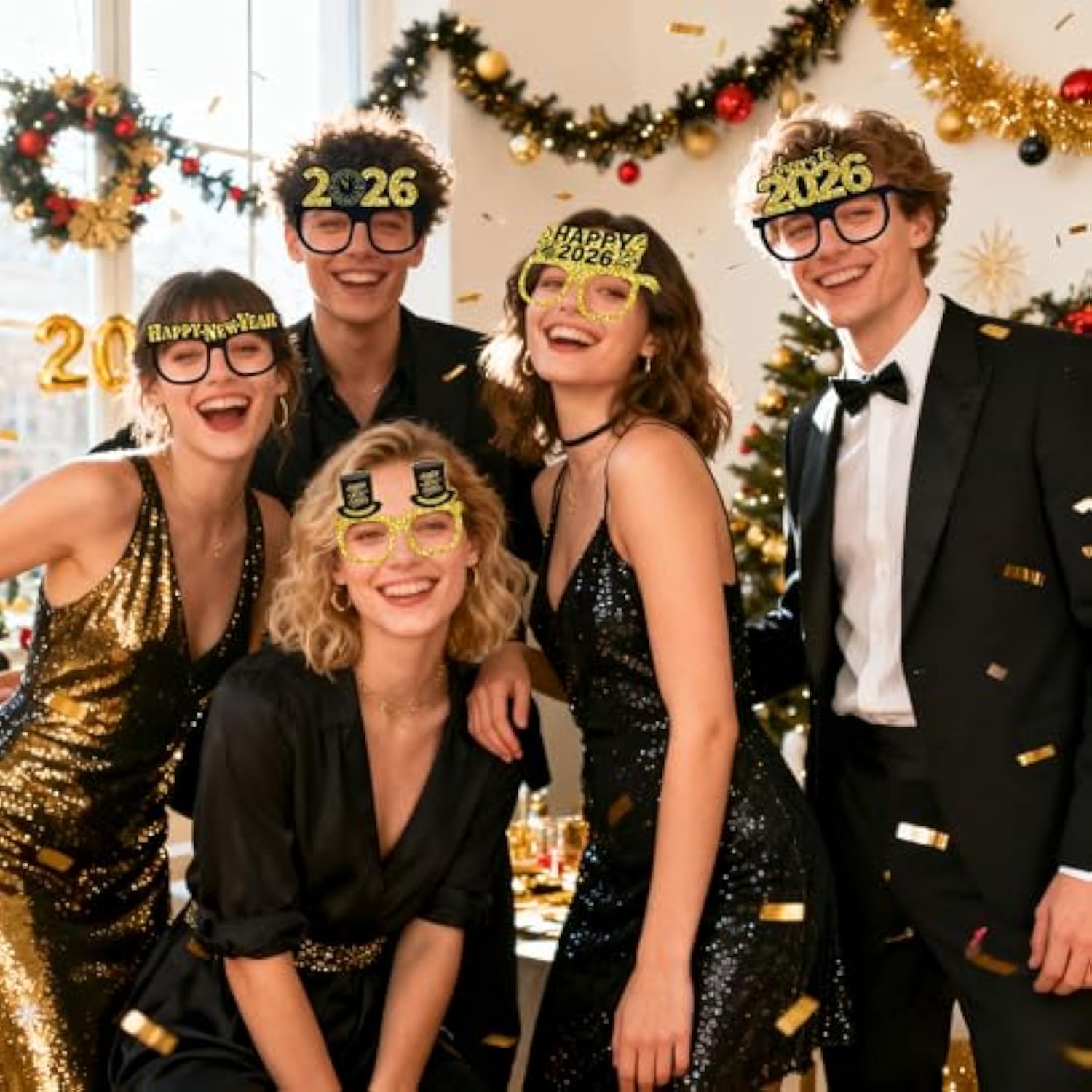 2026 Happy New Year Photo Booth Props Party Supplies
