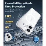 For Iphone 16 Case: Clear Magnetic Grade Drop Protection Anti Yellowing Slim Case - Rugged Shockproof Protective Transparent Cell Phone Cover(Clear)