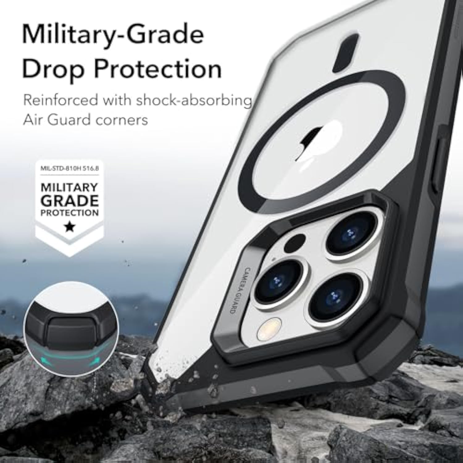 Esr For Case, -Grade Drop Protection, Clear Case With Shock-Absorbing Air-Guard Corners, Scratch & Yellowing Resistant, Hard Acrylic Back, Clear