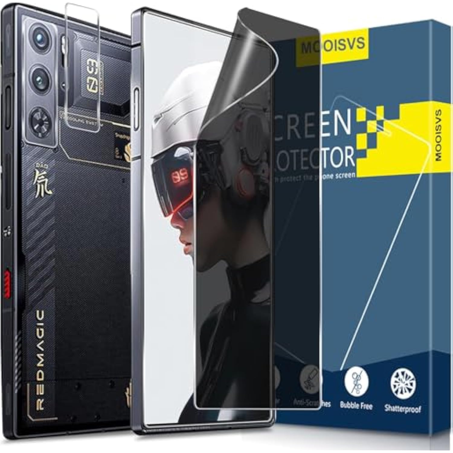 2+2 Pack For Nubia Red Magic 10 Pro/10 Pro+ Privacy Screen Protector[Not Glass]+Tempered Glass Camera Lens Protector,Flexible Tpu Film, Anti-Spy Screen Protector For Red Magic 10 Pro/10 Pro+